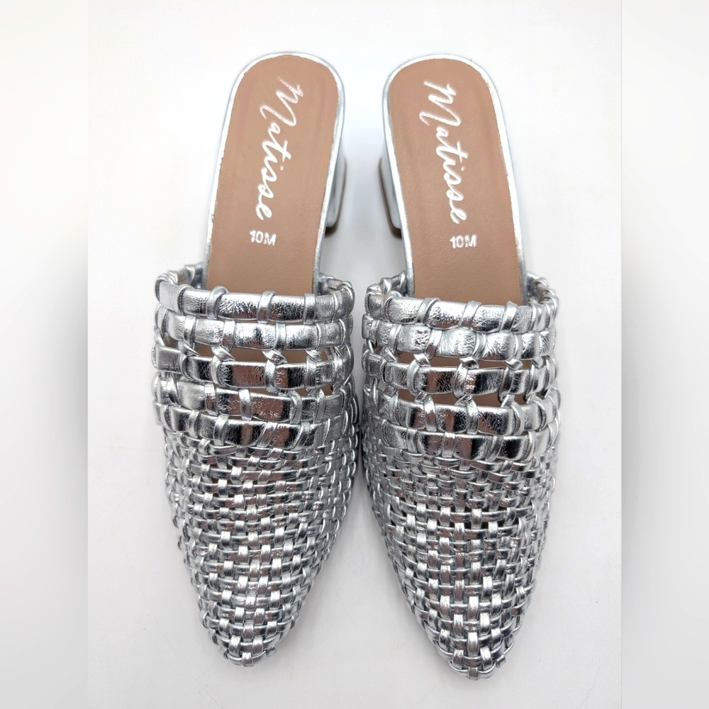 Matisse Lexie Silver Woven Mule Size 10 - Picture 8 of 17